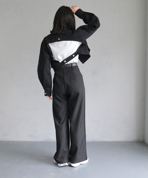 cheriella（シェリエラ）の「【cheriella】ベルト付きタックワイドパンツ BELTED TUCK WIDE PANTS（その他パンツ・レディース・グレー/ブラウン/ブラック・M/S）」の5枚目の写真