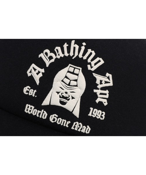 A BATHING APE(アベイシングエイプ)の「LOGO COTTON PANEL MESH CAP(キャップ・メンズ・オリーブ/ブラック・FREE)」の7枚目の写真