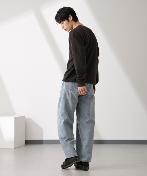 NANO universe（ナノユニバース）の「テックワッフルクルーネックTシャツ（Tシャツ/カットソー・メンズ・グレー/ブルー/スミクロ・L/M）」の11枚目の写真