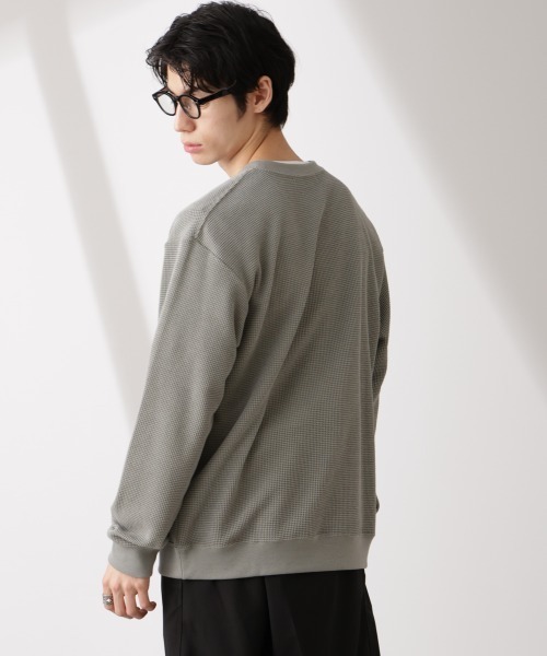 NANO universe（ナノユニバース）の「テックワッフルクルーネックTシャツ（Tシャツ/カットソー・メンズ・グレー/ブルー/スミクロ・L/M）」の15枚目の写真