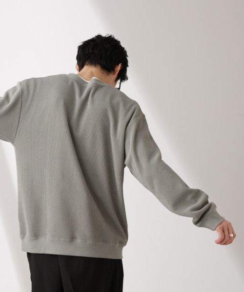 NANO universe（ナノユニバース）の「テックワッフルクルーネックTシャツ（Tシャツ/カットソー・メンズ・グレー/ブルー/スミクロ・L/M）」の16枚目の写真