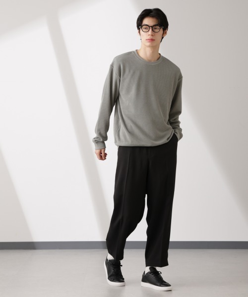 NANO universe（ナノユニバース）の「テックワッフルクルーネックTシャツ（Tシャツ/カットソー・メンズ・グレー/ブルー/スミクロ・L/M）」の17枚目の写真