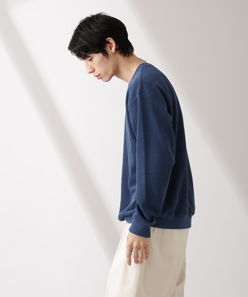 NANO universe（ナノユニバース）の「テックワッフルクルーネックTシャツ（Tシャツ/カットソー・メンズ・グレー/ブルー/スミクロ・L/M）」の20枚目の写真