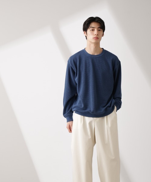 NANO universe（ナノユニバース）の「テックワッフルクルーネックTシャツ（Tシャツ/カットソー・メンズ・グレー/ブルー/スミクロ・L/M）」の22枚目の写真