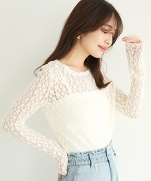 coca（coca） | ストレッチチュールレーストップス(Tシャツ/カットソー)