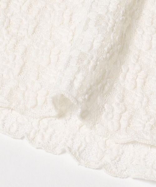 ストレッチチュールカットトップス WHT コカ coca ストレッチチュールレース トップス （Ivory
