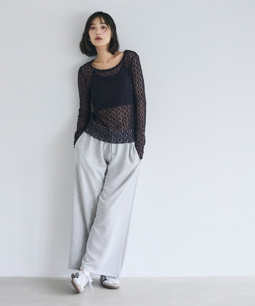 coca(coca)(コカ)の「ストレッチチュールレーストップス(Tシャツ/カットソー・レディース・アイボリー/ブラック/ネイビー・M/L/S)」の22枚目の写真