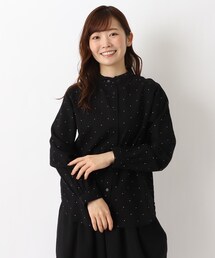 コットン丸襟ブラウス