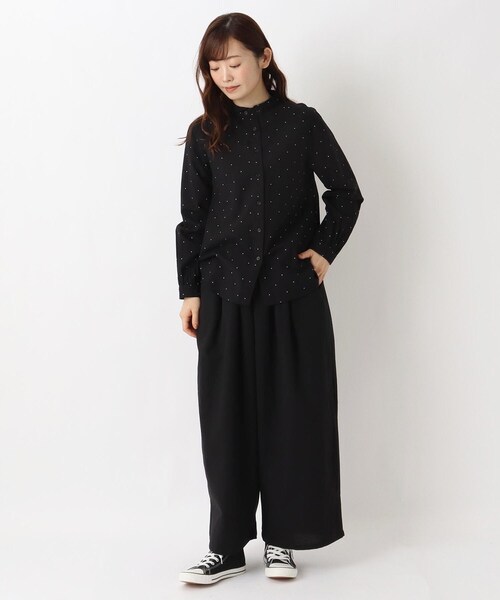 one'sterrace(ワンズテラス)の「コットン丸襟ブラウス(シャツ/ブラウス・レディース・ネイビー系5/ブラック系8/サックスブルー系8/ホワイト系9/アイボリー系8・02)」の16枚目の写真