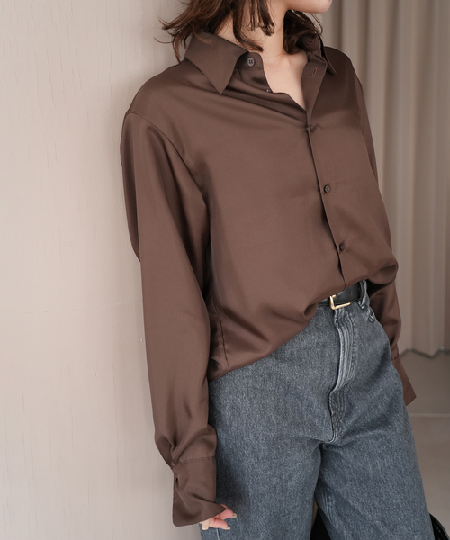 スローブイエナ　AYUPIYOサテンシャツ セール】《WEB/一部店舗限定》AYUPIYOサテンシャツ（シャツ