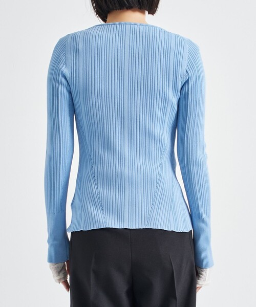 STUDIOUS（ステュディオス）の「【STUDIOUS/ステュディオス】Ribbon Front Knit Cardigan/リボンフロントニットカーディガン（カーディガン/ボレロ・レディース・ブラック/サックスブルー/オフホワイト・FREE）」の18枚目の写真