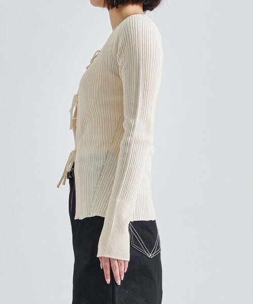 セール】【STUDIOUS/ステュディオス】Ribbon Front Knit