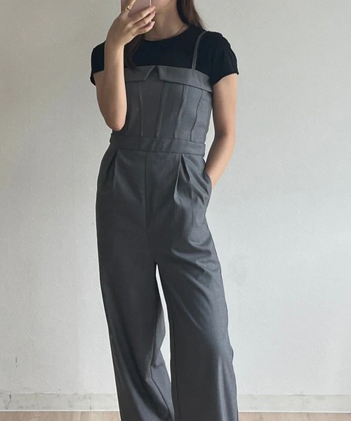 merrylatte（メリーラテ）の「コルセットオールインワン（つなぎ/オールインワン・レディース・グレー/ブラック/ブラウン・FREE）」の2枚目の写真