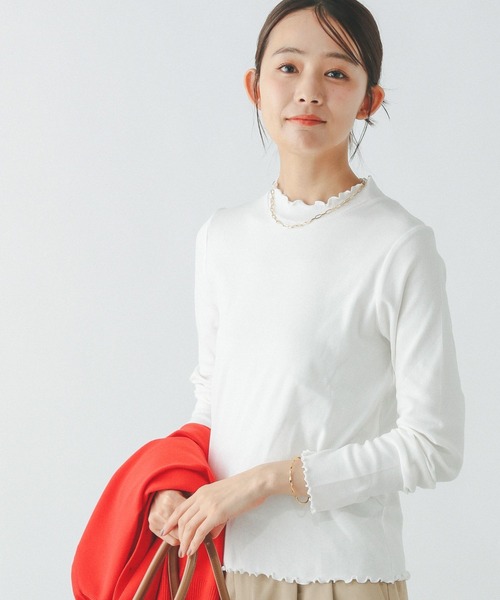 GLOBAL WORK（グローバルワーク）の「Beauteeメローリブ長袖/147624（Tシャツ/カットソー・レディース・ブラック×ホワイト/ブラック/オフホワイト/ライトグレー・MEDIUM/LARGE）」の2枚目の写真