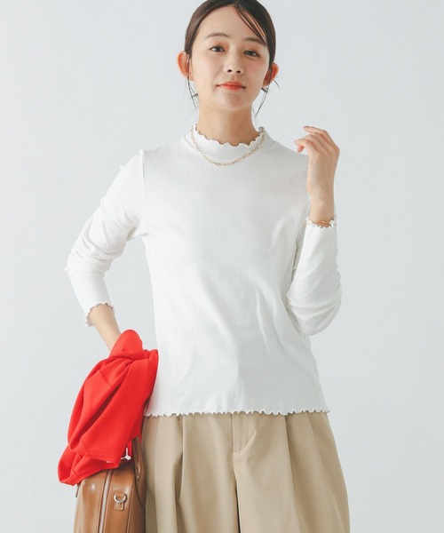 GLOBAL WORK（グローバルワーク）の「Beauteeメローリブ長袖/147624（Tシャツ/カットソー・レディース・ブラック×ホワイト/ブラック/オフホワイト/ライトグレー・MEDIUM/LARGE）」の11枚目の写真