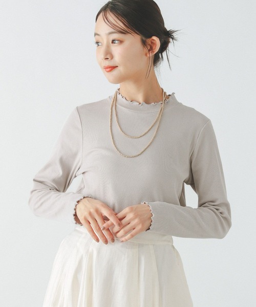 GLOBAL WORK（グローバルワーク）の「Beauteeメローリブ長袖/147624（Tシャツ/カットソー・レディース・ブラック×ホワイト/ブラック/オフホワイト/ライトグレー・MEDIUM/LARGE）」の20枚目の写真