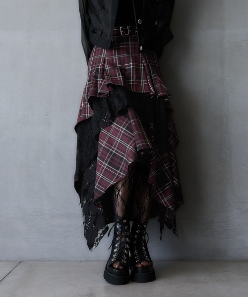 HARE EDGY MODE ピグメントスエットフレアスカートお値下げしました HARE（ハレ）の「【EDGY MODE】タータンチェックフレアスカート