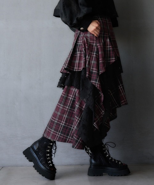 HARE（ハレ）の「【EDGY MODE】タータンチェックフレアスカート(HARE