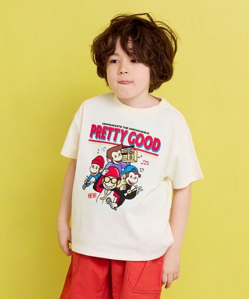 Life Support Products（ライフサポートプロダクツ）の「半袖プリントT（Tシャツ/カットソー・キッズ・ライトピンク/レッド/ブルー/マスタード/チャコール/オフホワイト/杢グレー/ライトブラウン/カーキ/ライトブルー・100/90/80/95/150/140/130/120/110）」の2枚目の写真