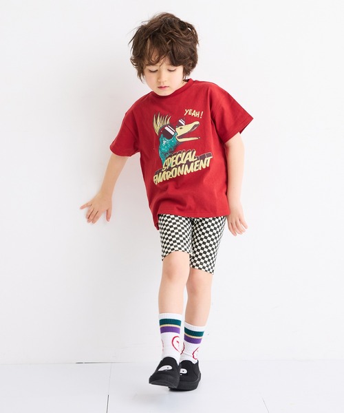 Life Support Products（ライフサポートプロダクツ）の「半袖プリントT（Tシャツ/カットソー・キッズ・ライトピンク/レッド/ブルー/マスタード/チャコール/オフホワイト/杢グレー/ライトブラウン/カーキ/ライトブルー・100/90/80/95/150/140/130/120/110）」の22枚目の写真