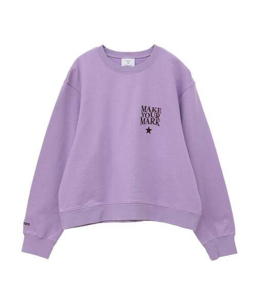 CONVERSE TOKYO(コンバーストウキョウ)の「ONEPOINT LOGO EMBROIDERY SWEAT(スウェット・レディース・ホワイト/チャコールグレー/パープル/サックスブルー・FREE)」の1枚目の写真