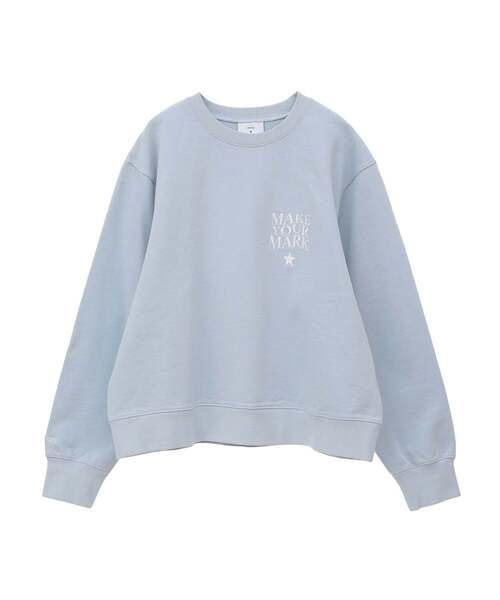 CONVERSE TOKYO(コンバーストウキョウ)の「ONEPOINT LOGO EMBROIDERY SWEAT(スウェット・レディース・ホワイト/チャコールグレー/パープル/サックスブルー・FREE)」の4枚目の写真