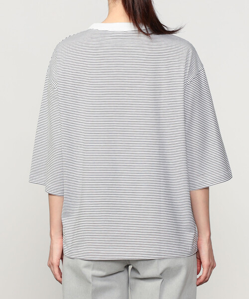 handvaerk（ハンドバーク）の「handvaerk | 60/2 ボトルネックTシャツ STRIPE WOMEN（Tシャツ/カットソー・レディース・ホワイト系その他・S）」の8枚目の写真