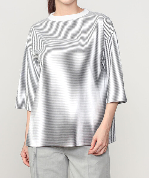 handvaerk（ハンドバーク）の「handvaerk | 60/2 ボトルネックTシャツ STRIPE WOMEN（Tシャツ/カットソー・レディース・ホワイト系その他・S）」の10枚目の写真