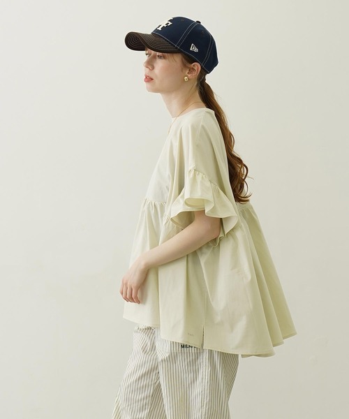 Ocean Pacific（オーシャンパシフィック）の「MILKFED. × OP RUFFLE TUNIC（ラッシュガード・レディース・ブラック/ベージュ/ホワイト・ONE SIZE）」の4枚目の写真