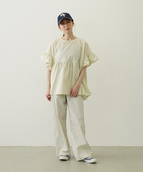 Ocean Pacific（オーシャンパシフィック）の「MILKFED. × OP RUFFLE TUNIC（ラッシュガード・レディース・ブラック/ベージュ/ホワイト・ONE SIZE）」の12枚目の写真