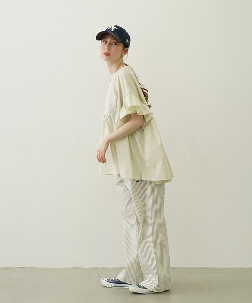 Ocean Pacific（オーシャンパシフィック）の「MILKFED. × OP RUFFLE TUNIC（ラッシュガード・レディース・ブラック/ベージュ/ホワイト・ONE SIZE）」の13枚目の写真