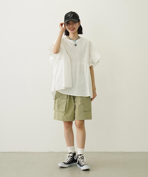 Ocean Pacific（オーシャンパシフィック）の「MILKFED. × OP RUFFLE TUNIC（ラッシュガード・レディース・ブラック/ベージュ/ホワイト・ONE SIZE）」の17枚目の写真