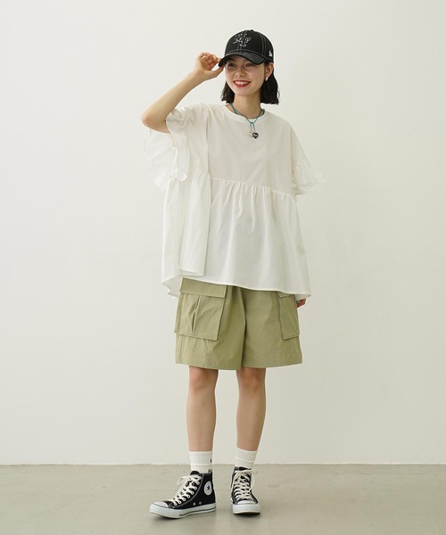 Ocean Pacific（オーシャンパシフィック）の「MILKFED. × OP RUFFLE TUNIC（ラッシュガード・レディース・ブラック/ベージュ/ホワイト・ONE SIZE）」の18枚目の写真