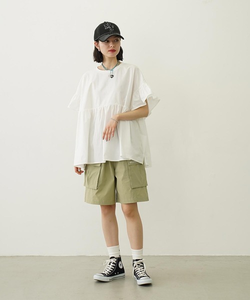 Ocean Pacific（オーシャンパシフィック）の「MILKFED. × OP RUFFLE TUNIC（ラッシュガード・レディース・ブラック/ベージュ/ホワイト・ONE SIZE）」の20枚目の写真