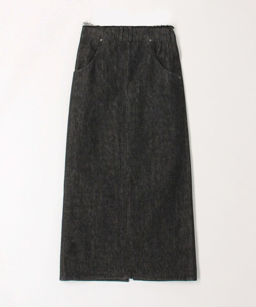セール】ブラックデニム ブラレット付きマキシスカート（デニム