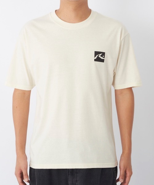 RUSTY(ラスティ)の「【RUSTY/ラスティー】半袖ロゴTシャツ バックプリント(Tシャツ/カットソー・メンズ・オフホワイト/ブルー/ブラック・MEDIUM/LARGE/X-LARGE/SMALL)」の1枚目の写真