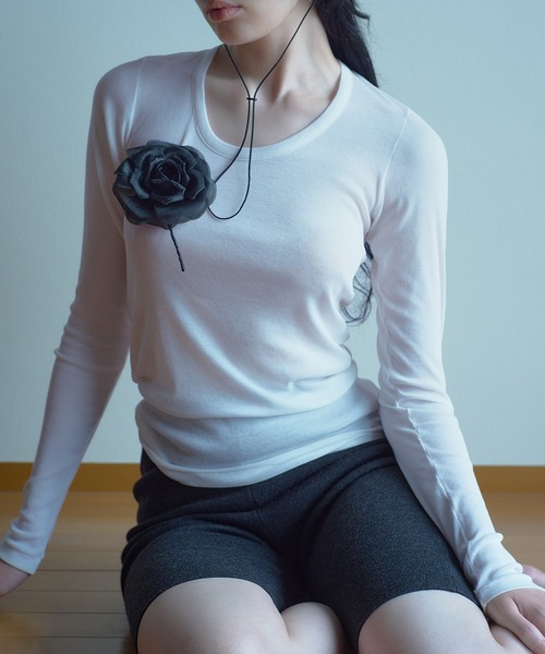 IRIS47（イリスフォーセブン）の「【IRIS 47】comfy long tops/コンフィー ロング トップス dress28　※（Tシャツ/カットソー・レディース・グリーン/ホワイト/ブラック・FREE）」の7枚目の写真