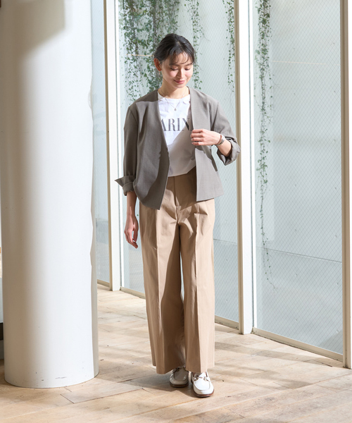 Rouge vif Anna(ルージュヴィフアンナ)の「サスペンダーワイドタックパンツ(その他パンツ・レディース・アイボリー/ブラック/ベージュ・36/38)」の14枚目の写真