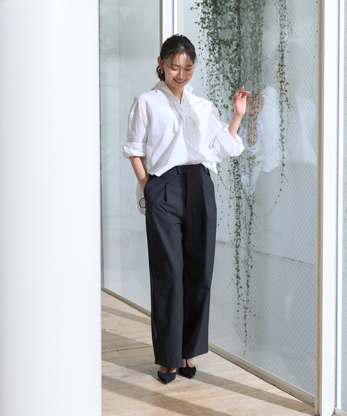 Rouge vif Anna(ルージュヴィフアンナ)の「サスペンダーワイドタックパンツ(その他パンツ・レディース・アイボリー/ブラック/ベージュ・36/38)」の20枚目の写真