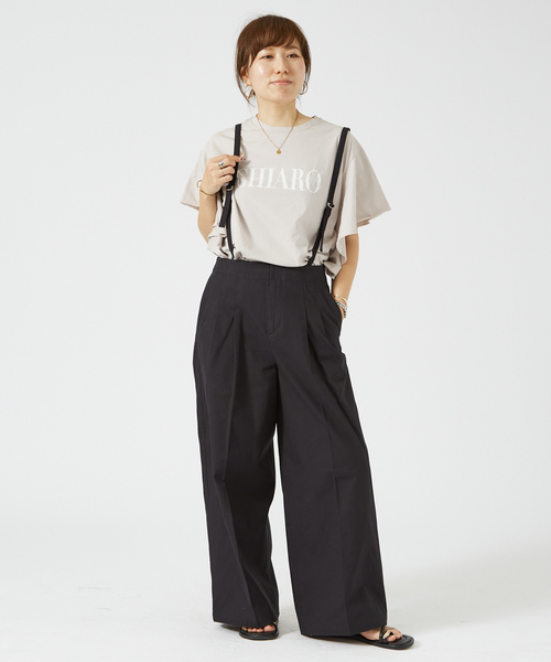Rouge vif Anna(ルージュヴィフアンナ)の「サスペンダーワイドタックパンツ(その他パンツ・レディース・アイボリー/ブラック/ベージュ・36/38)」の21枚目の写真