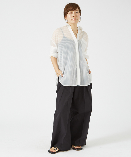 Rouge vif Anna(ルージュヴィフアンナ)の「サスペンダーワイドタックパンツ(その他パンツ・レディース・アイボリー/ブラック/ベージュ・36/38)」の22枚目の写真