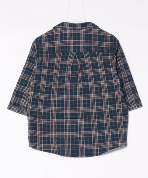 Arnold Palmer（アーノルドパーマー）の「スキッパー チェック 7分袖 ブラウス（シャツ/ブラウス・レディース・アイボリー/モスグリーン/ネイビー・S/M/L）」の8枚目の写真