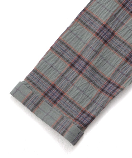 Arnold Palmer（アーノルドパーマー）の「スキッパー チェック 7分袖 ブラウス（シャツ/ブラウス・レディース・アイボリー/モスグリーン/ネイビー・S/M/L）」の13枚目の写真