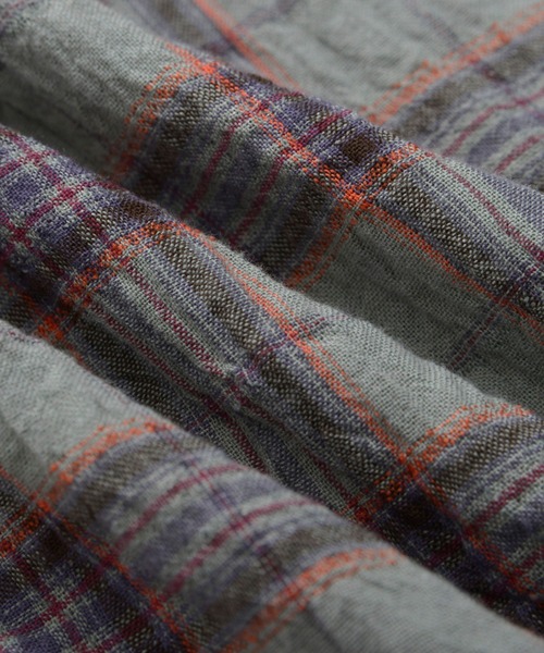 Arnold Palmer（アーノルドパーマー）の「スキッパー チェック 7分袖 ブラウス（シャツ/ブラウス・レディース・アイボリー/モスグリーン/ネイビー・S/M/L）」の10枚目の写真