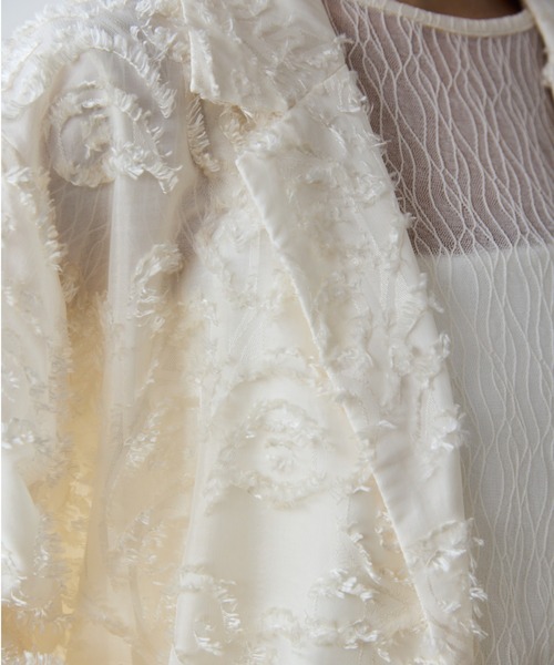 AIC.(エーアイシー)の「シアーフリンジジャガードジャケット(テーラードジャケット・レディース・ブラック/オフホワイト・FREE)」の11枚目の写真