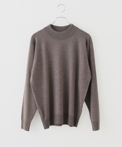 JOHN SMEDLEY(ジョンスメドレー)の「JOHN SMEDLEY (ジョンスメドレー) A4546 MOCK NECK 24G(ニット/セーター・メンズ・チャコールグレー/ライトグレー/ブラック/ベージュ・MEDIUM/LARGE)」の4枚目の写真