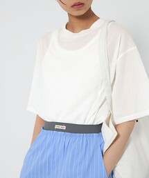 CITEN | <CITEN>シアーハーフスリーブユルT(Tシャツ/カットソー)