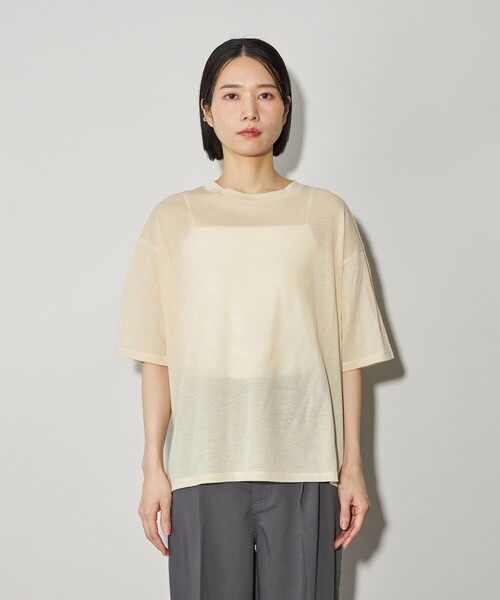 セール】＜CITEN＞シアーハーフスリーブユルT（Tシャツ