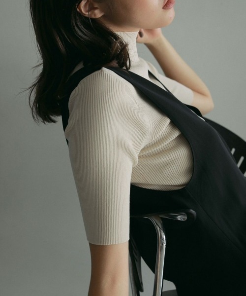 アンヌーク anuke Rib Knit ハーフスリーブリブニット ànuke - Halfsleeve Rib Knit / ハーフスリーブ リブニット