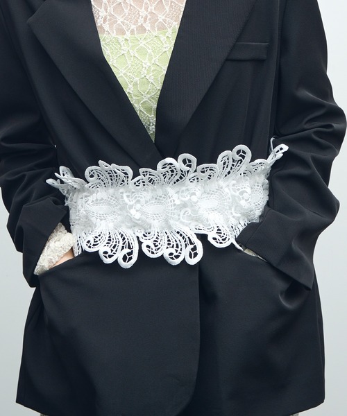 uyu.（ウユ）の「レースコルセットベルト/（ベルト・レディース・ホワイト/ブラック・FREE）」の2枚目の写真